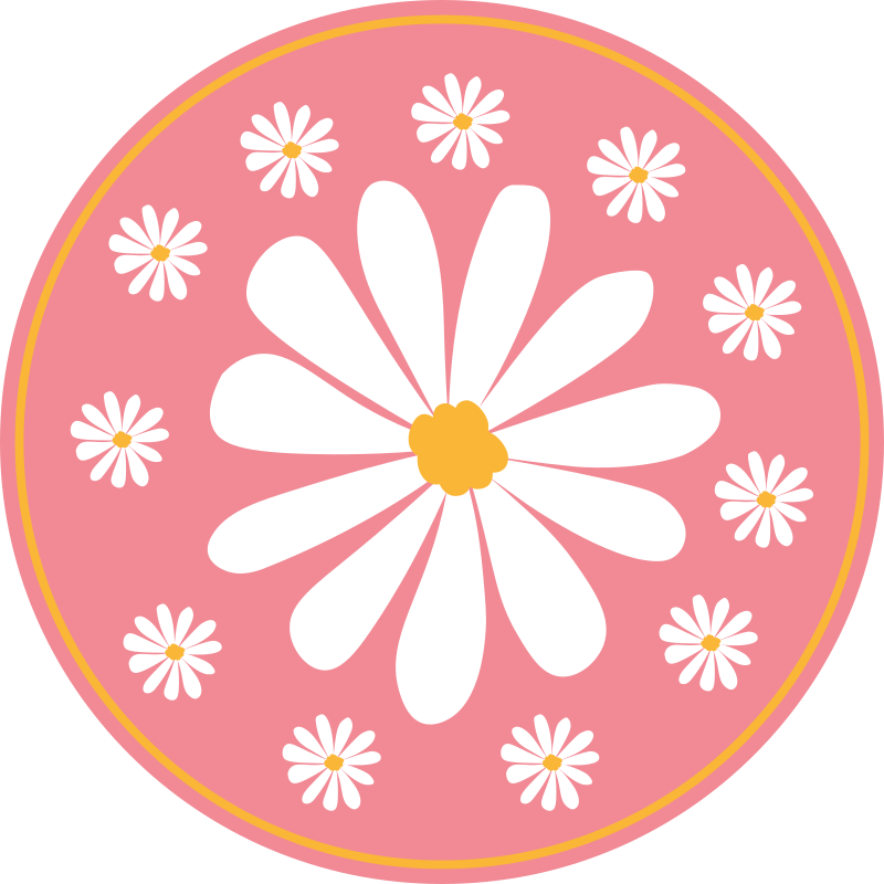 Blush Blossom Composition flower vinyl rug - TenStickers
