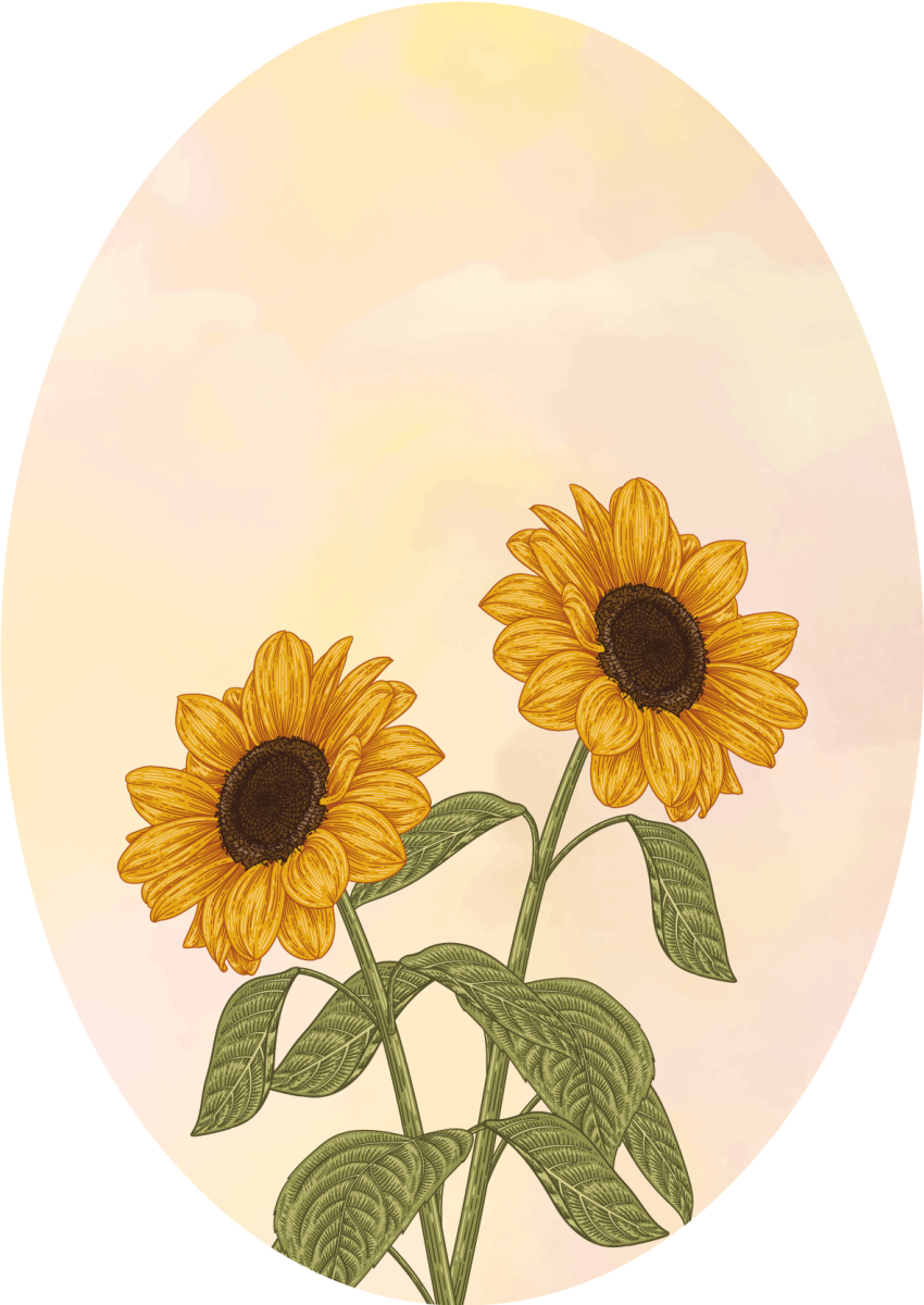 Sunflower Embrace flower vinyl rug - TenStickers