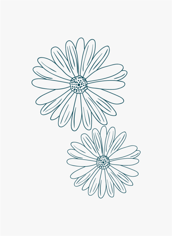 Delicate Floral Touch flower vinyl rug - TenStickers