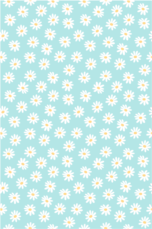 Daisy blue motif flower vinyl rug - TenStickers