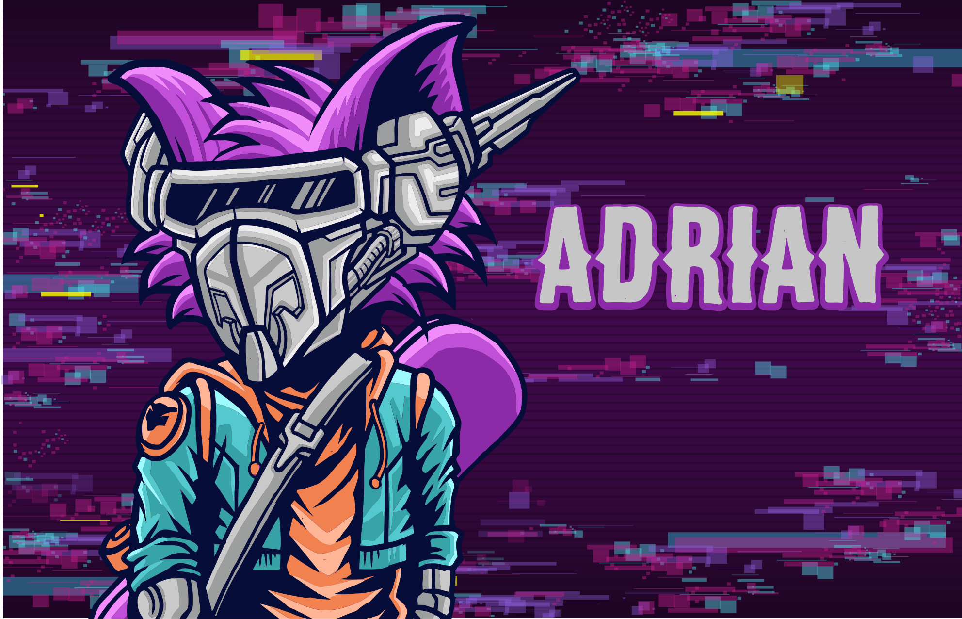 Custom futuristic character teenager vinyl rug - TenStickers