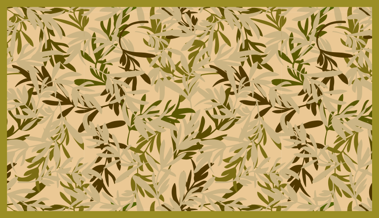 Foliage green motif flower vinyl rug - TenStickers