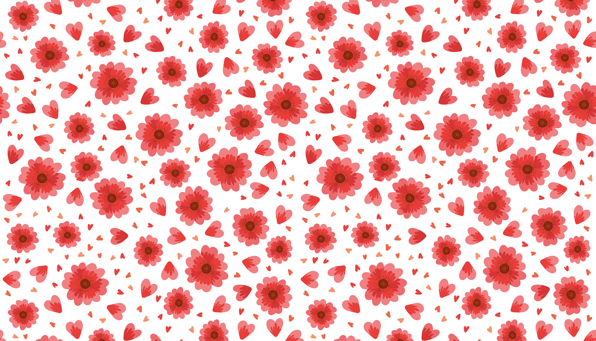 Floral Heart Pattern flower vinyl rug - TenStickers