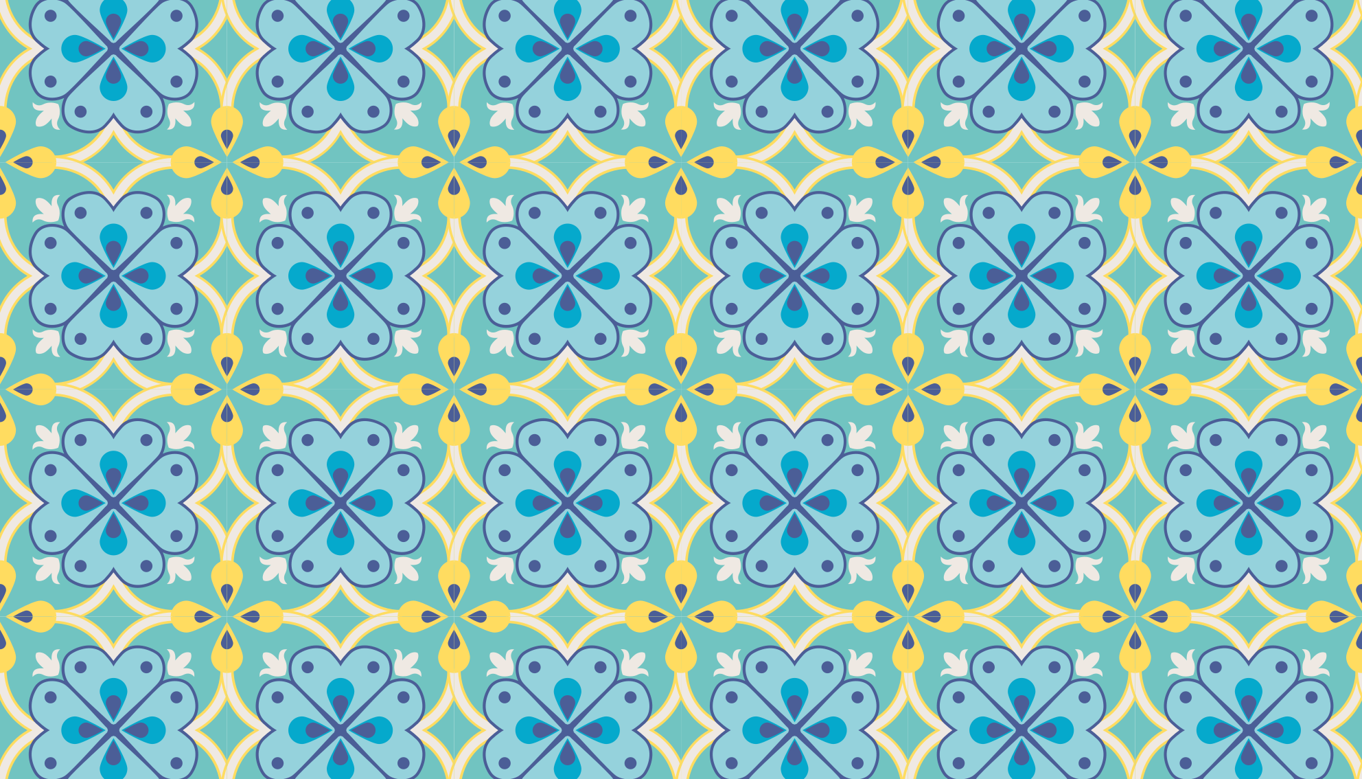 Blooming elements tile vinyl rug - TenStickers