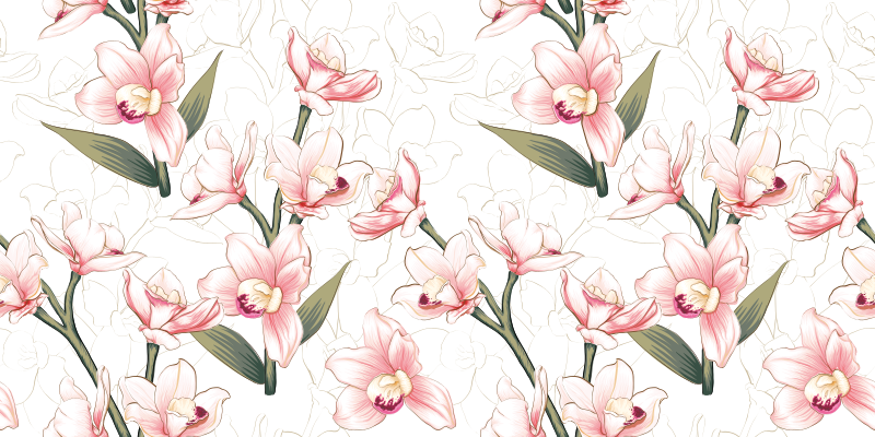 Beautiful orchids living room rug - TenStickers