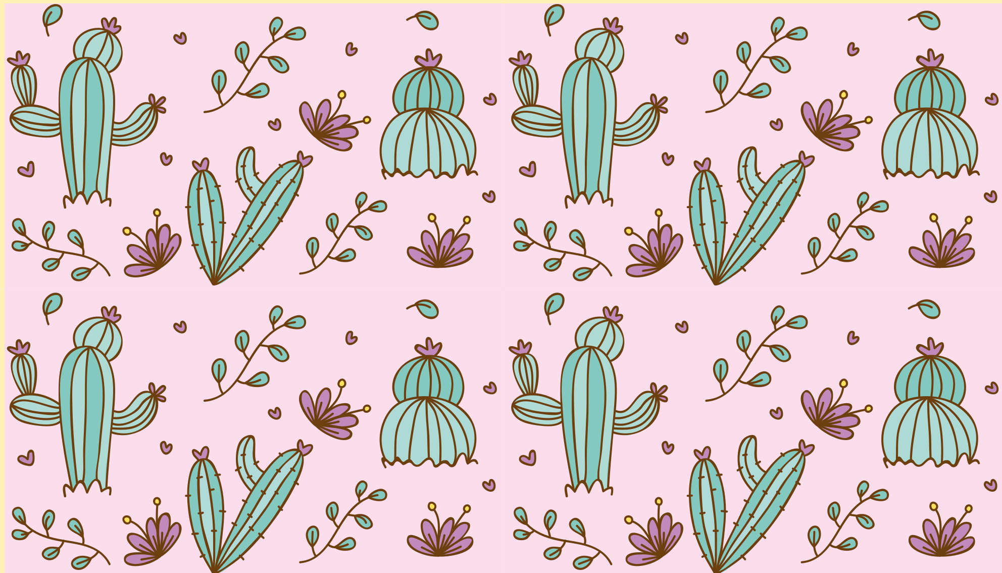 Cactus Floral Pattern flower vinyl rug - TenStickers