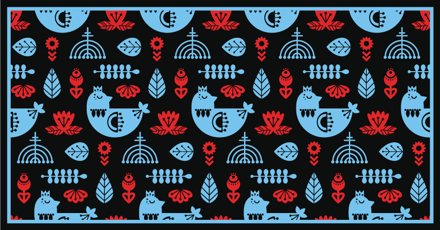 Polish flowers and chickens  floral rug - TenStickers