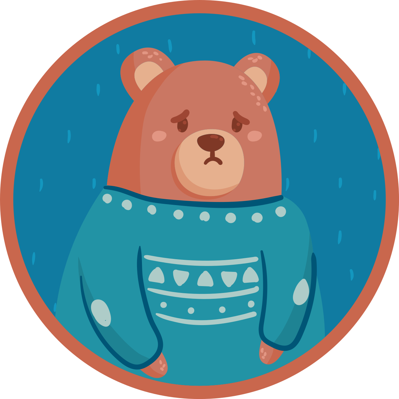Portrait of sad bear  animal rug - TenStickers