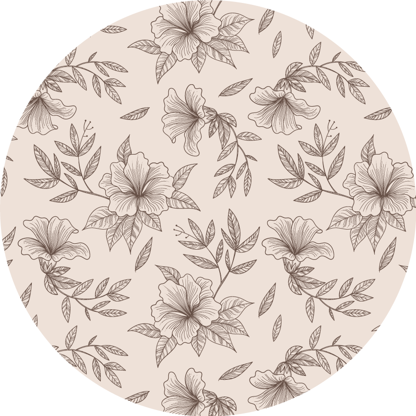 Botanical Outline Concept flower vinyl rug - TenStickers