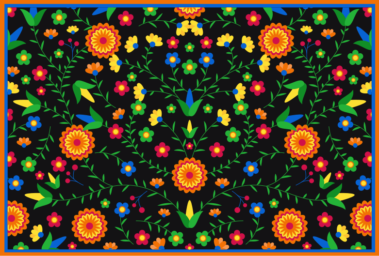 Colors Vibrant Motif flower vinyl rug - TenStickers