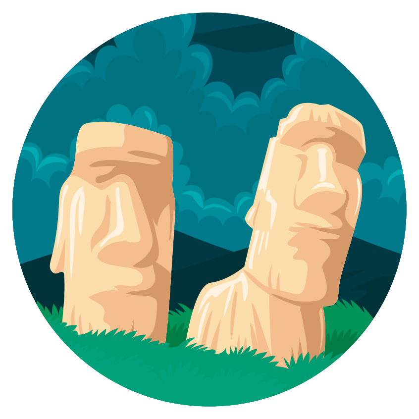 Easter island  world map vinyl rug - TenStickers