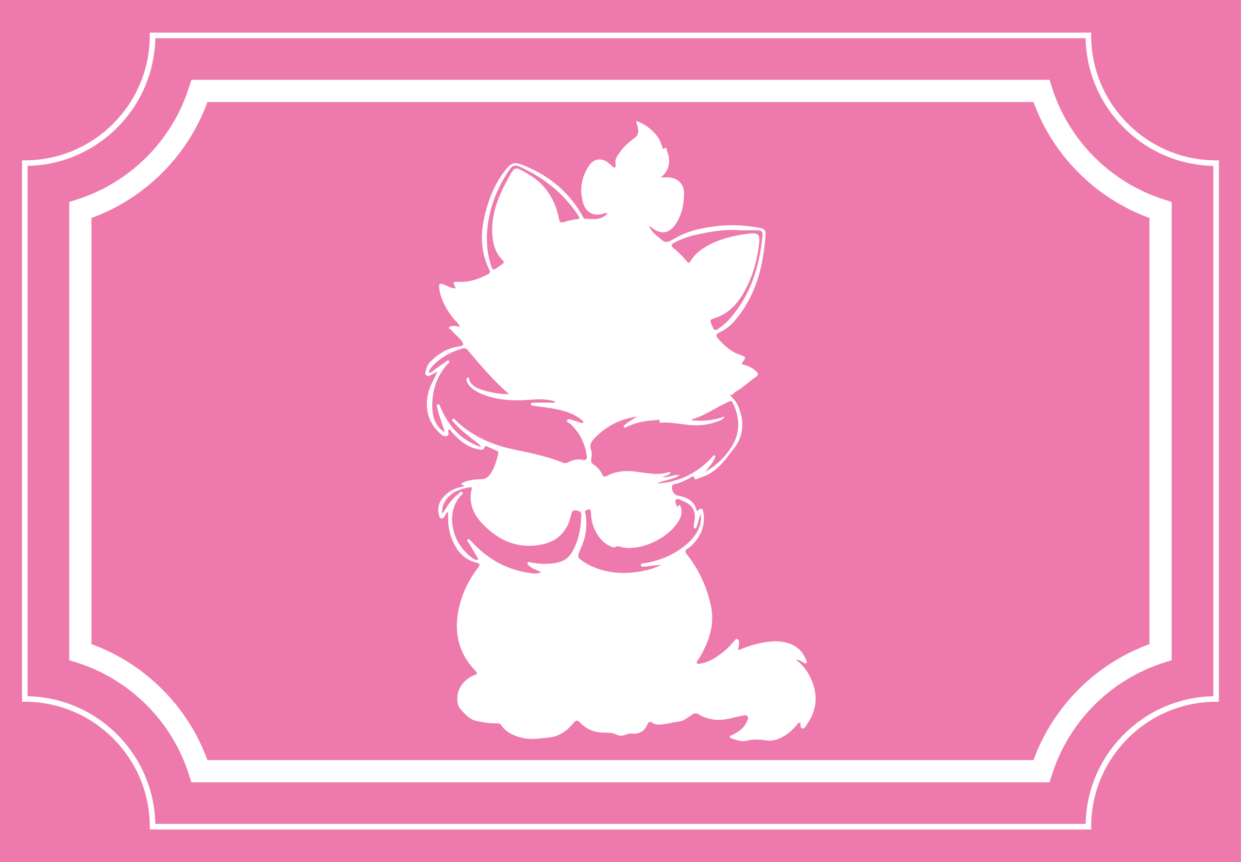 Cute Cat Silhouette vinyl rug - TenStickers