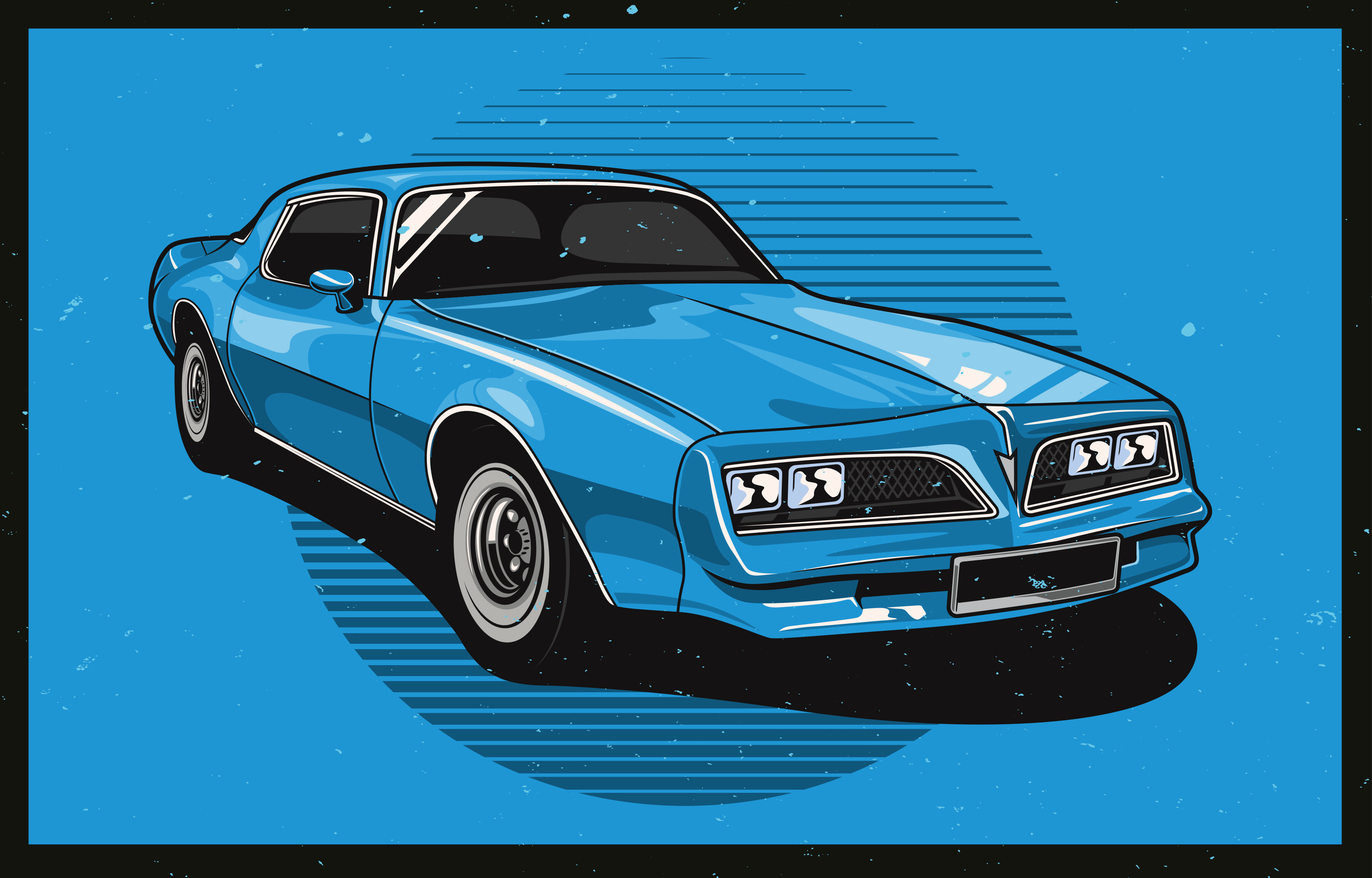 Timeless Blue Automobile blue vinyl rug - TenStickers