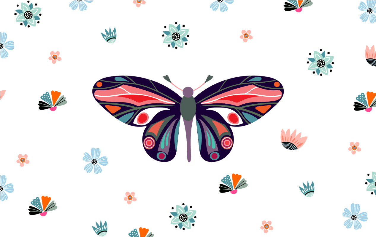 Stylish colorful butterfly bedroom rug - TenStickers