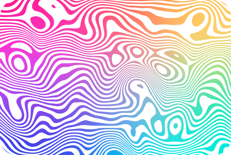 Minimal colorful curvy lines pattern rug - TenStickers