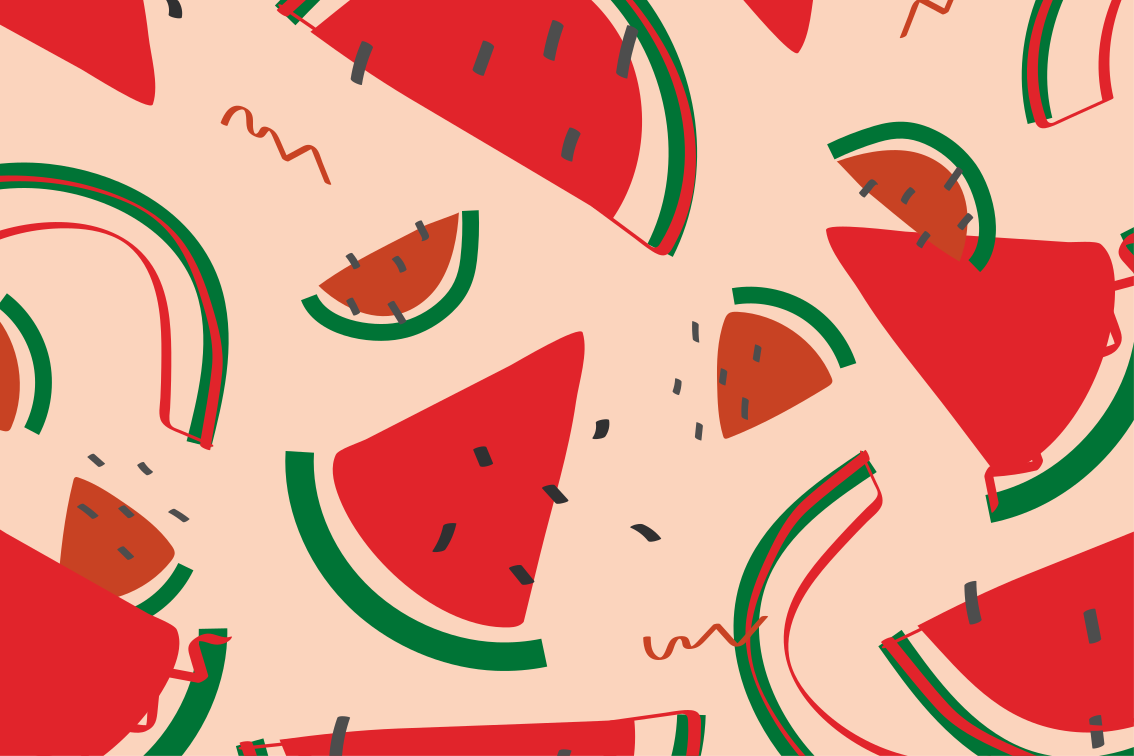 Watercolor watermelon slices floor mat - TenStickers