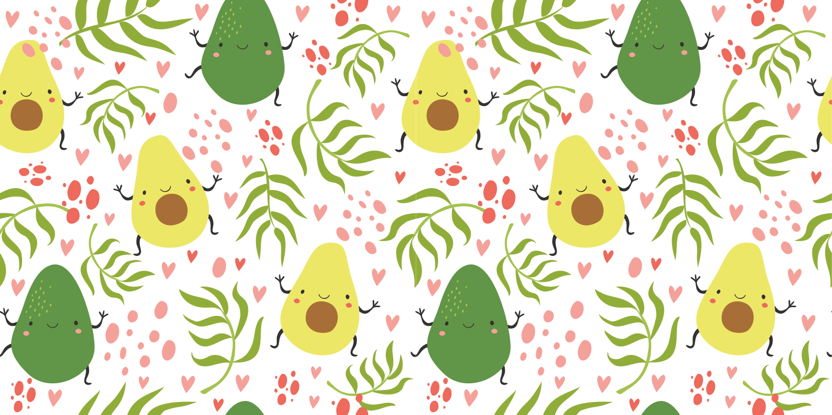 Cute avocados pattern kitchen floor tile - TenStickers