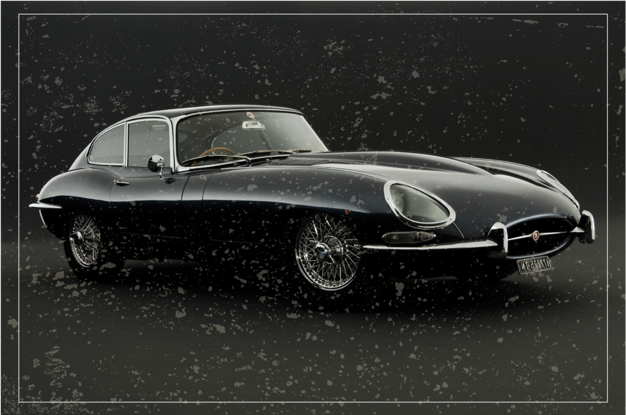 Jaguar E-type vintage rug - TenStickers