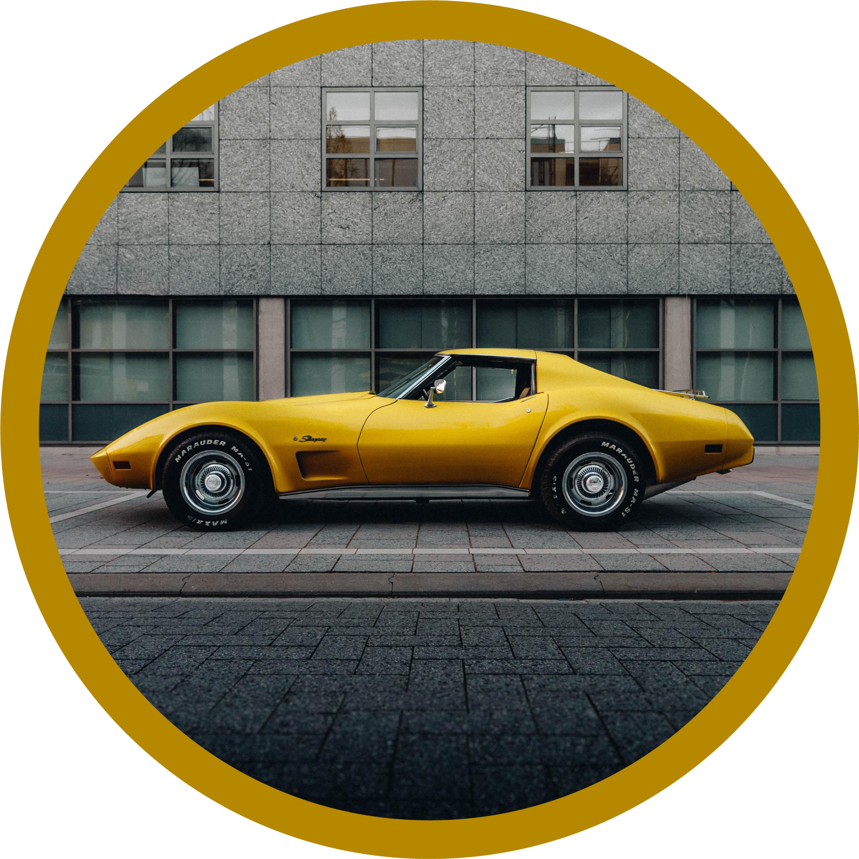 Classic yellow car teenager vinyl rug - TenStickers