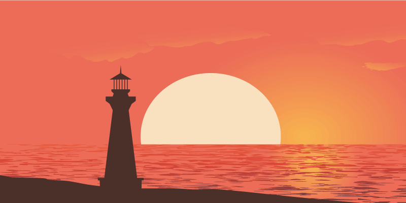 Lighthouse tropical design modern rug - TenStickers