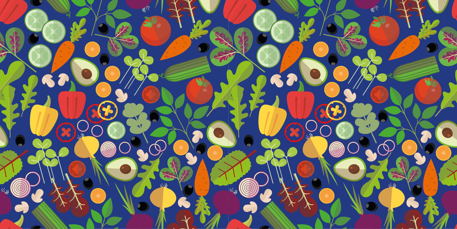 Vegetables with blue background floor carpet - TenStickers