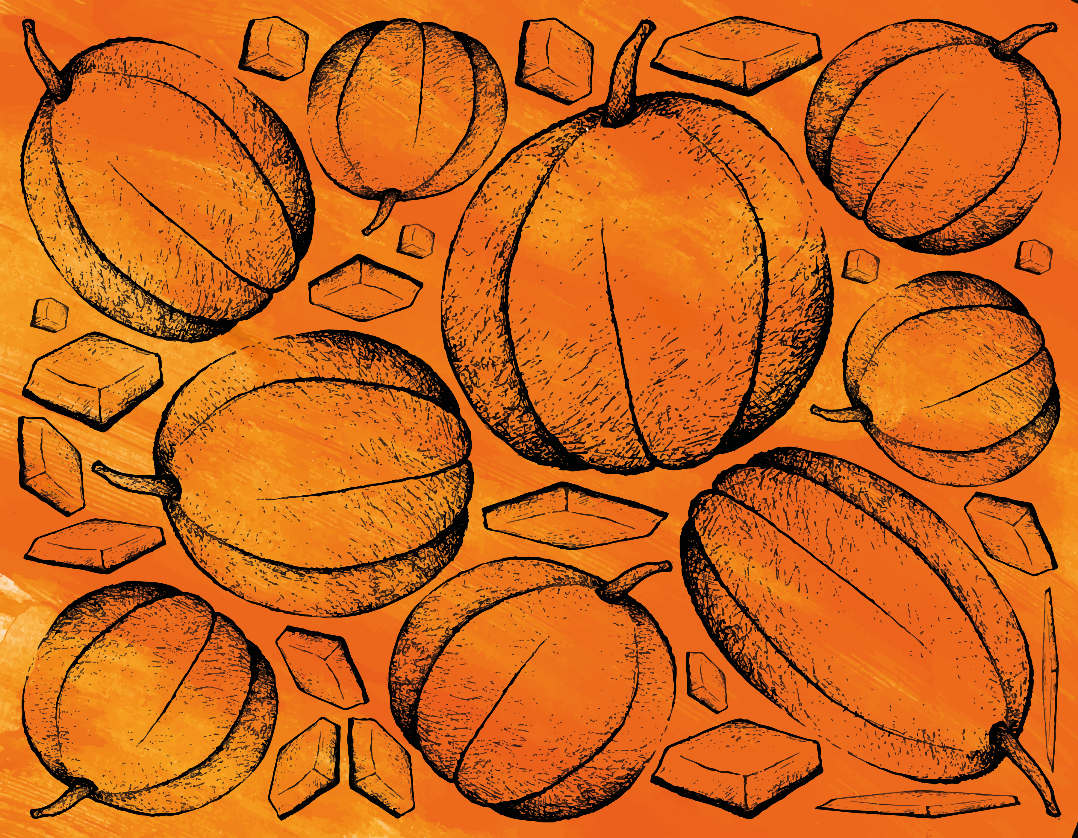 Pumpkin Harvest halloween vinyl rug - TenStickers