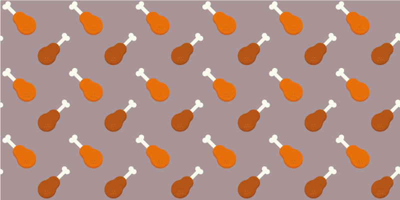 Chicken Drumsticks Pattern vinyl rug - TenStickers