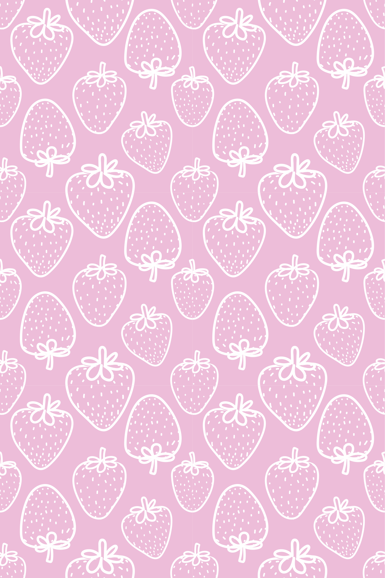 Seamless pink strawberry gift wrap floor tiles - TenStickers