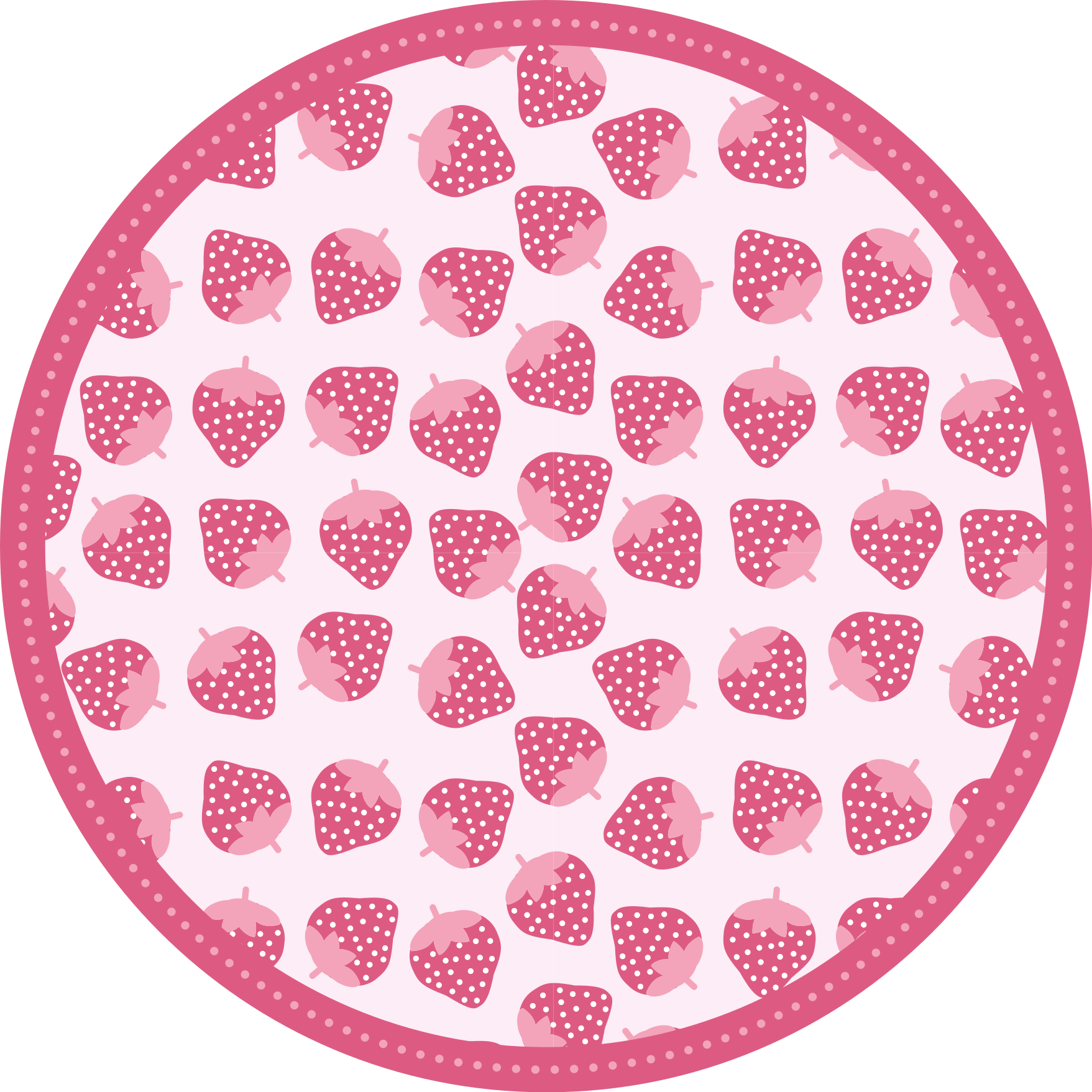 Sweet Strawberry Pattern kitchen vinyl rug - TenStickers