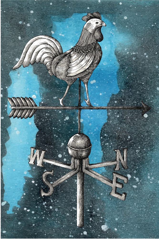 Weather Vane Rooster teenager vinyl rug - TenStickers