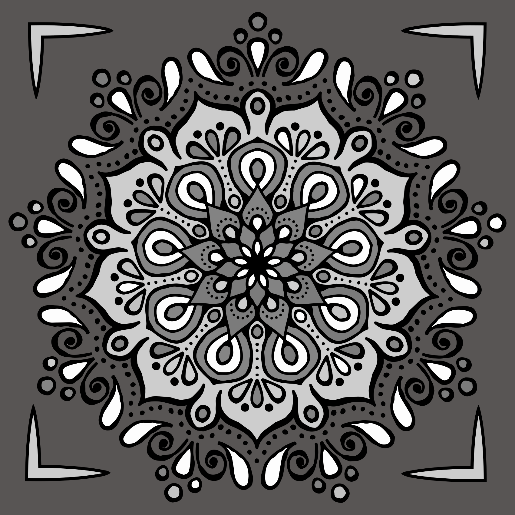 Harmonic black and white  mandala vinyl rug - TenStickers