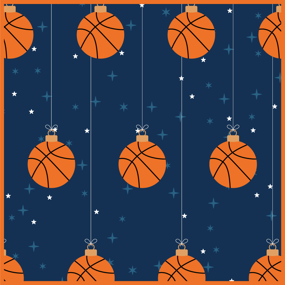 Basketball Ornament Pattern vinyl rug - TenStickers