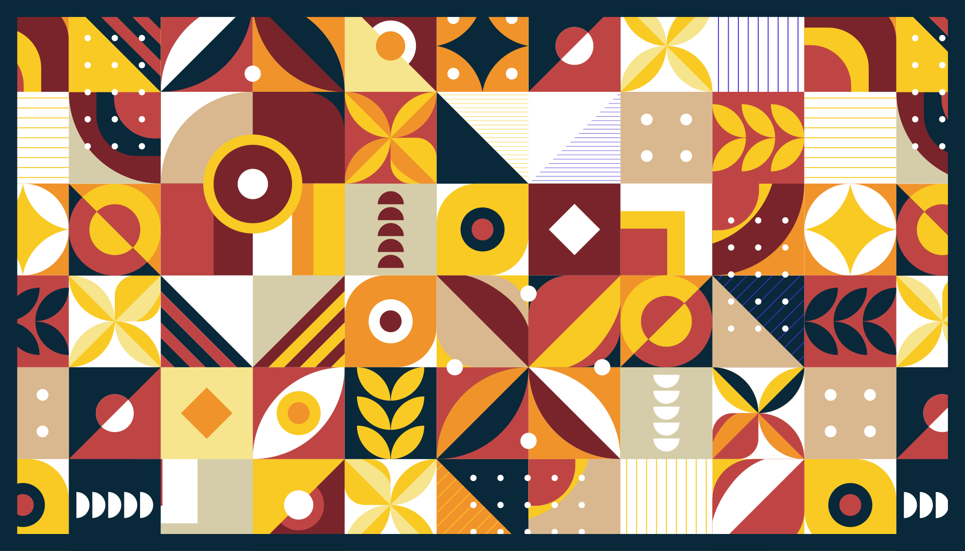 Lively compositions tile vinyl rug - TenStickers