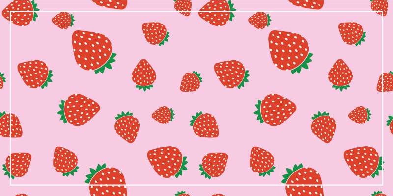 Strawberries pattern vinyl rug - TenStickers