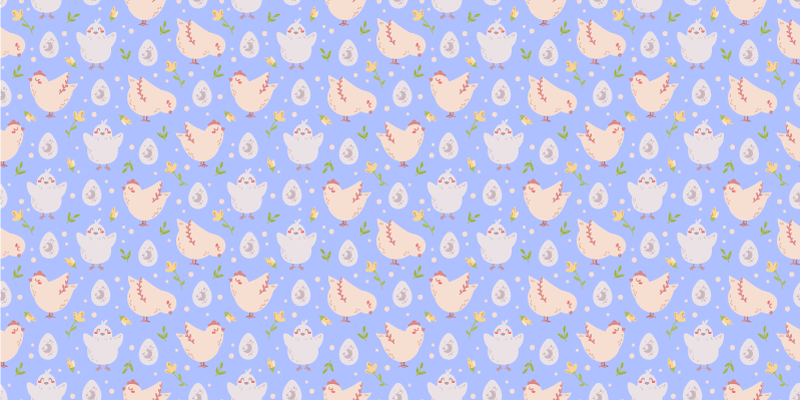 Chicken characters for kids animal rug - TenStickers