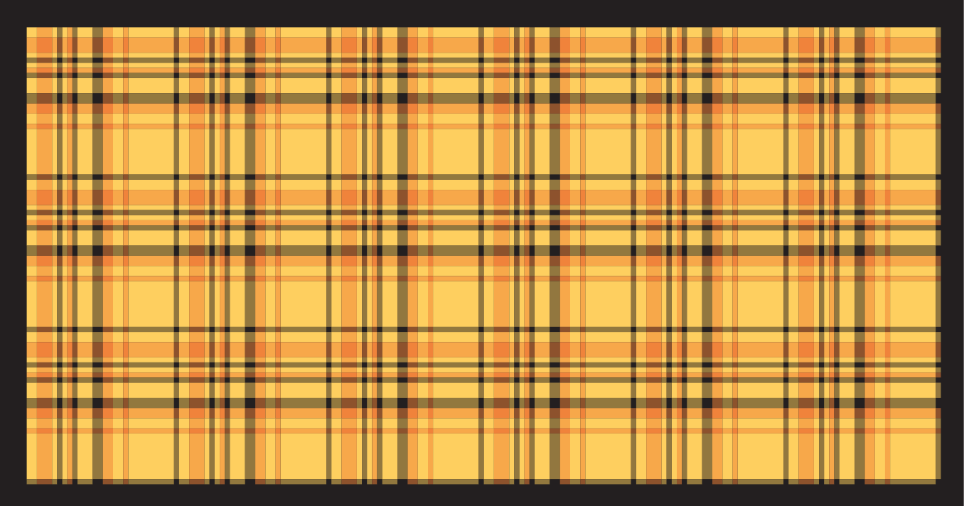 Yellow plaid pattern living room rug - TenStickers