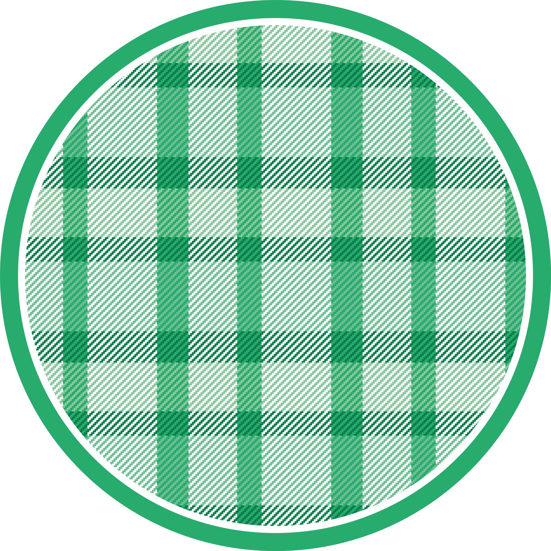 Green and white patterned squares circular rug - TenStickers