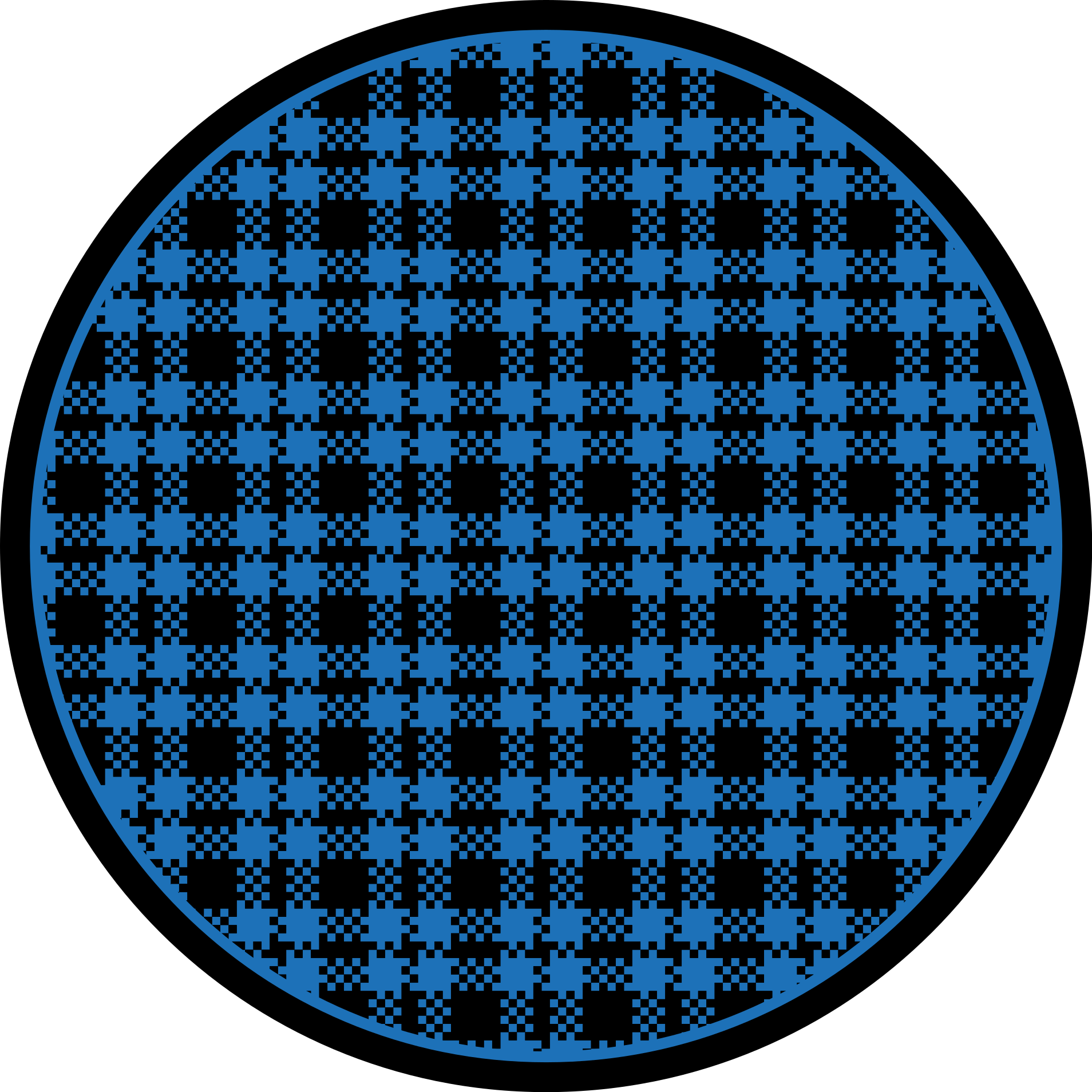 Checked Composition circular vinyl rug - TenStickers