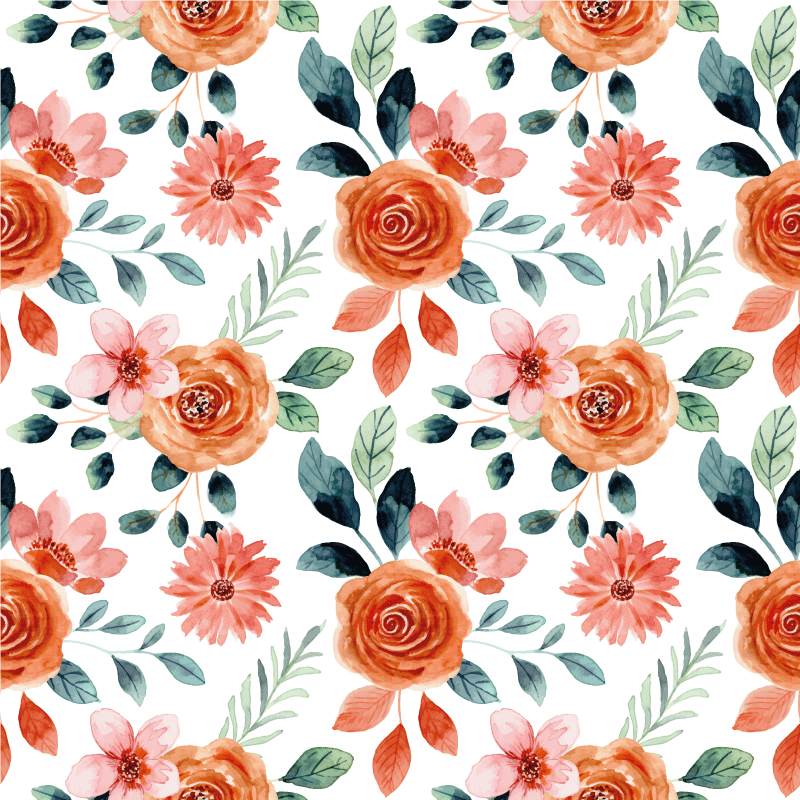 Blooming Delight flower vinyl rug - TenStickers