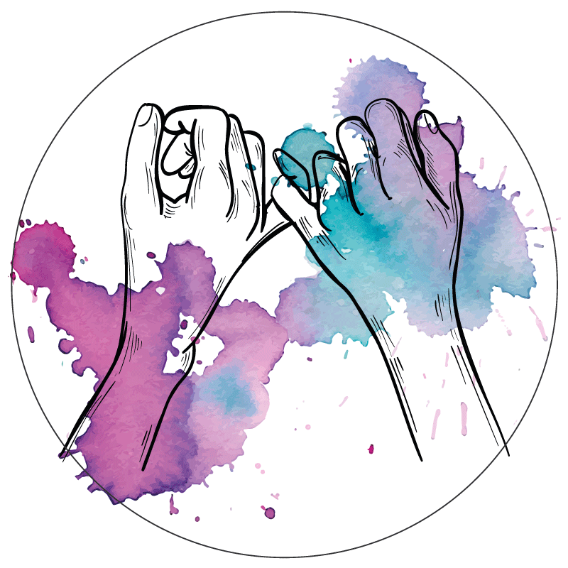 Hands Intertwined teenager vinyl rug - TenStickers