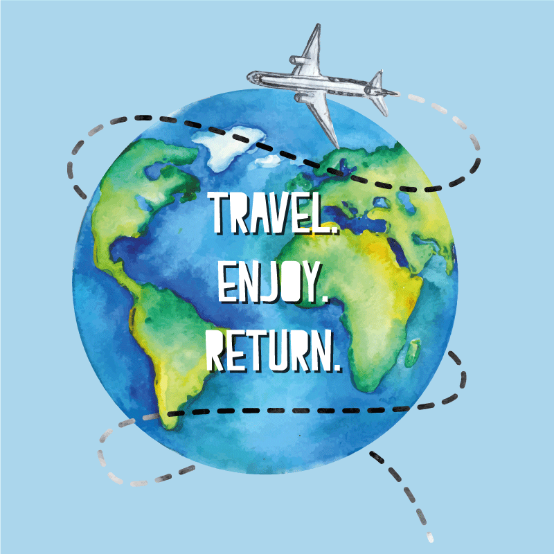 Travel enjoy return custom vinyl rug - TenStickers