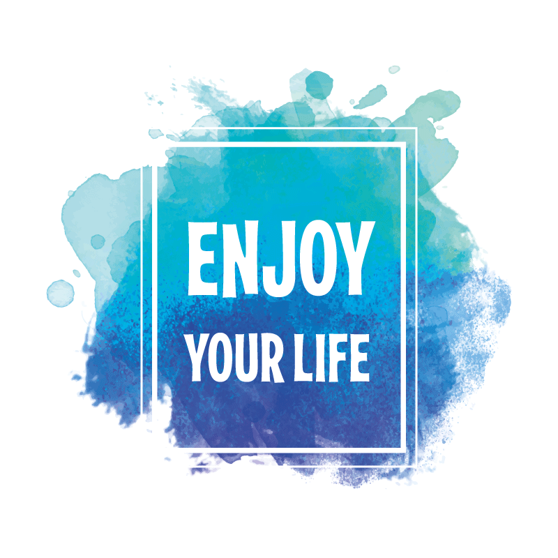 Enjoy your life watercolor stain circular rug - TenStickers