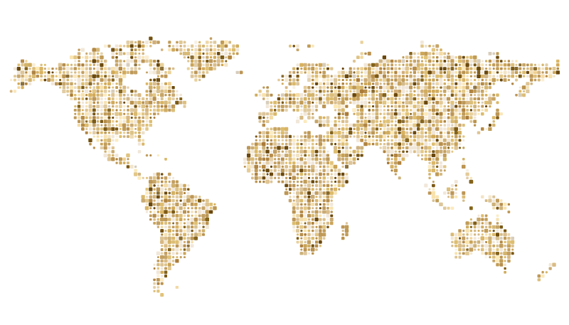 Golden continents with white background map rug - TenStickers