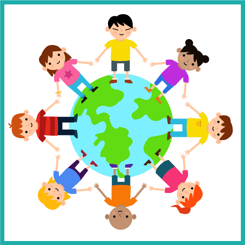 World holding hands vinyl rug - TenStickers