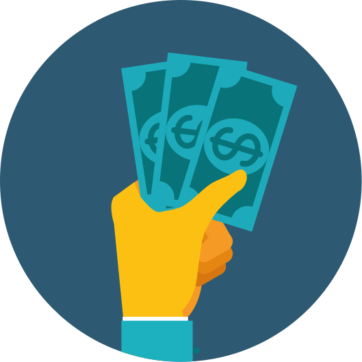 Hand Holding Cash vinyl rug - TenStickers