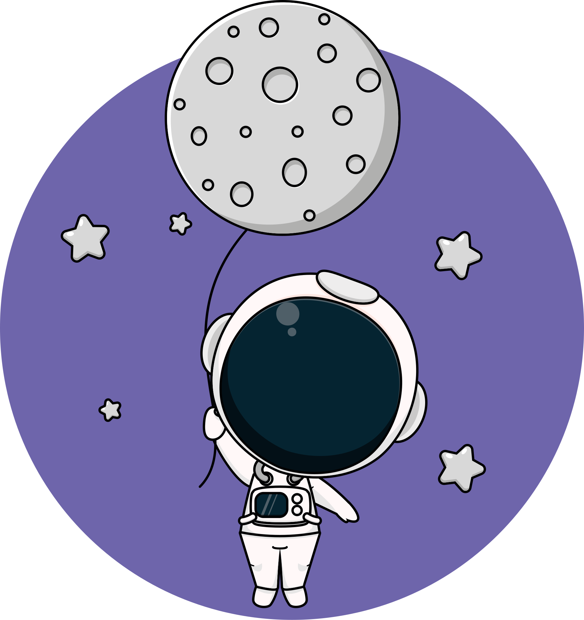 Astronaut with Balloon vinyl rug - TenStickers