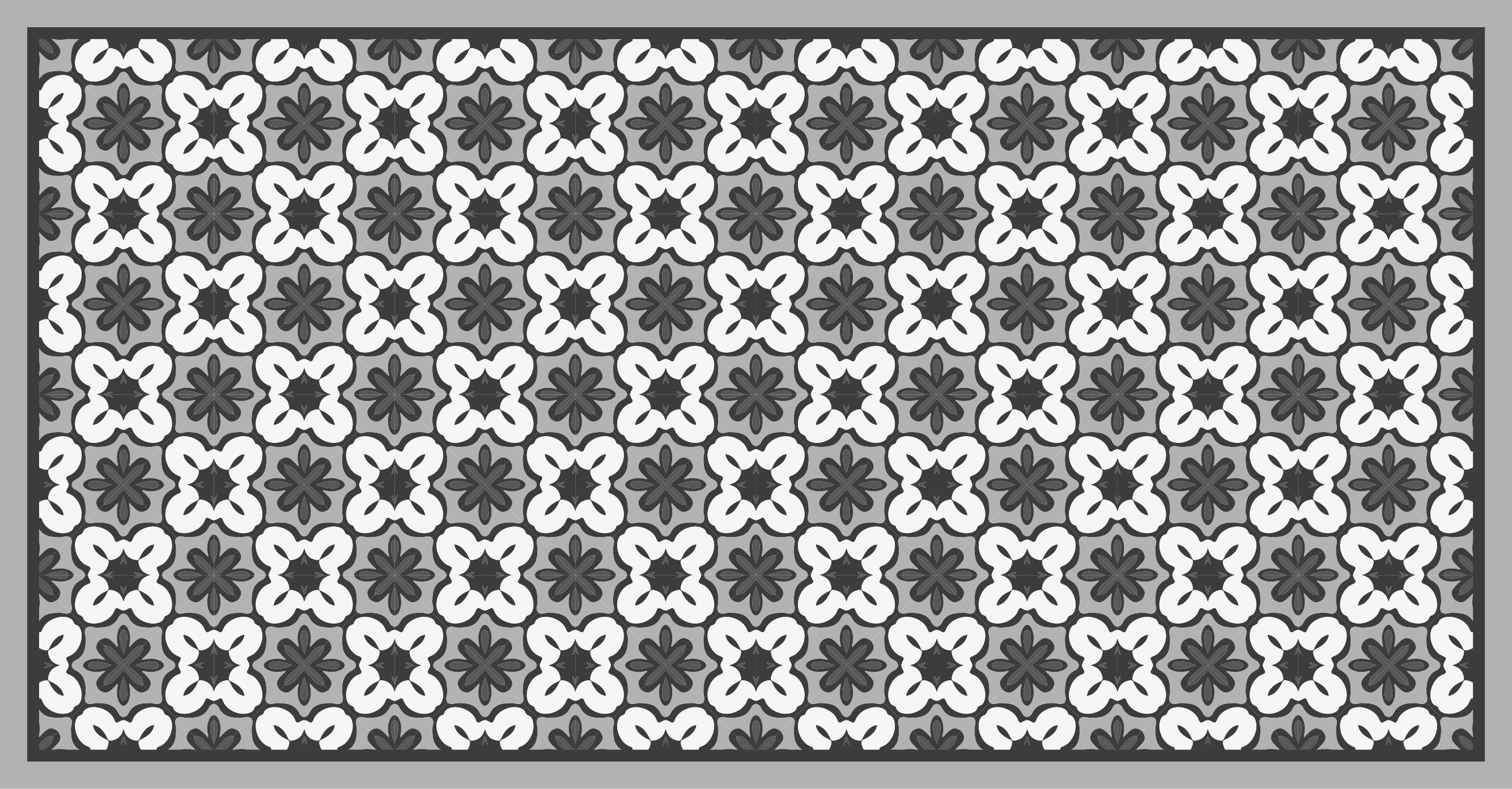 Classic Floral Pattern mosaic vinyl rug - TenStickers