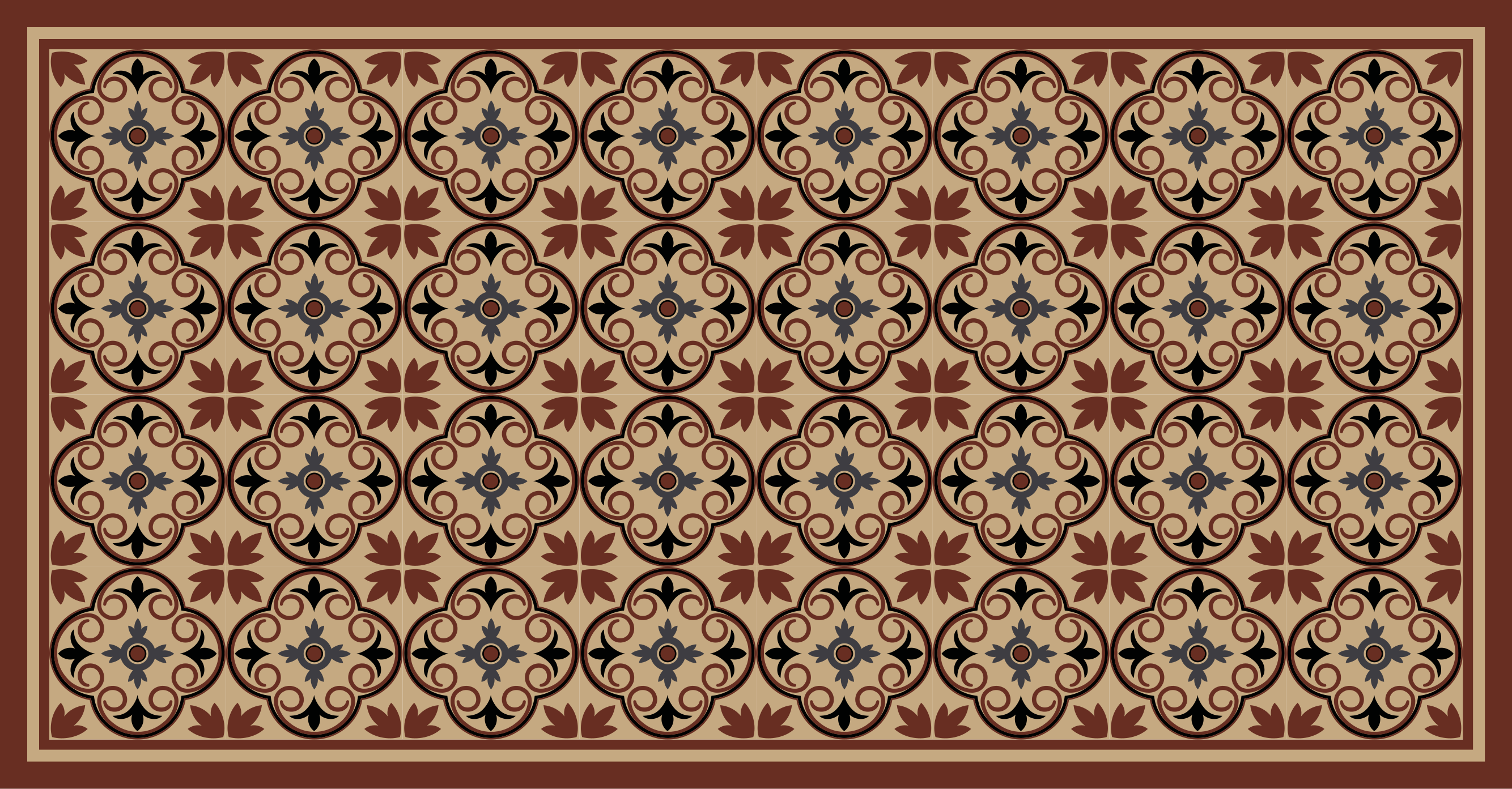 Hydraulic vintage cement pattern tile carpet - TenStickers