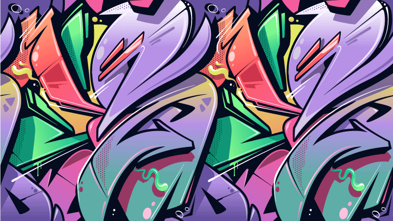 Colourful graffiti street art texture carpet - TenStickers