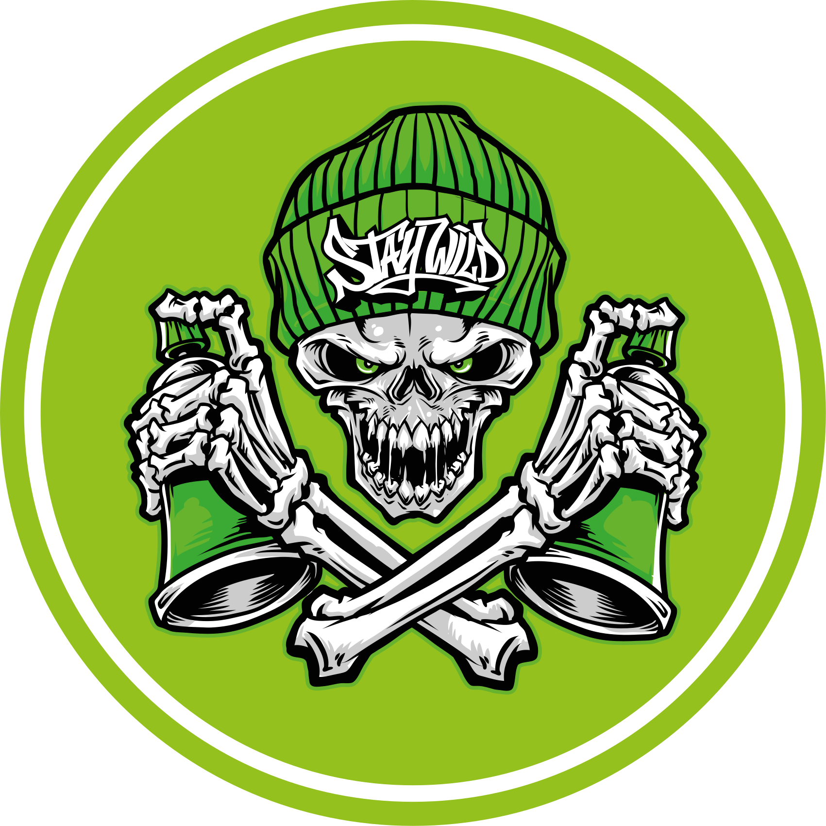 Skull And Drinks circular vinyl rug - TenStickers